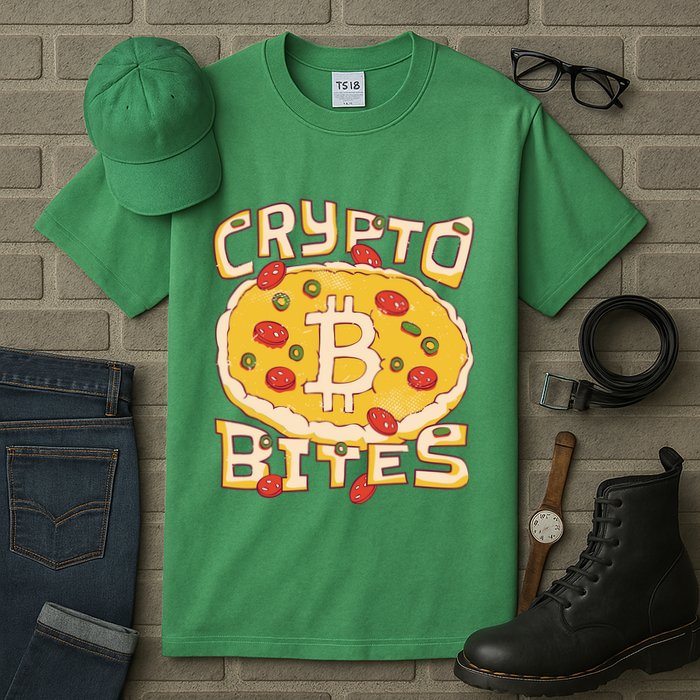 Crypto Bites Bitcoin Pizza Tall T-Shirt