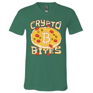 Crypto Bites Bitcoin Pizza V-Neck T-Shirt