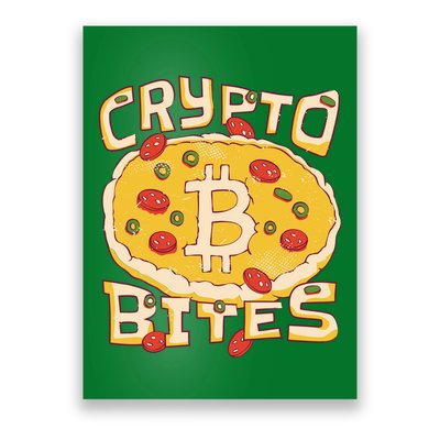 Crypto Bites Bitcoin Pizza Poster