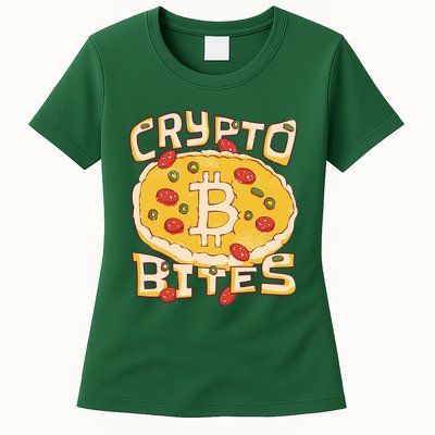 Crypto Bites Bitcoin Pizza Womens T-Shirt