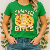 Crypto Bites Bitcoin Pizza Womens T-Shirt