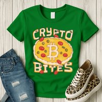 Crypto Bites Bitcoin Pizza Womens T-Shirt