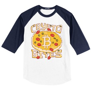 Crypto Bites Bitcoin Pizza Baseball Sleeve Shirt