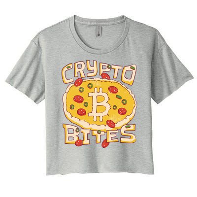 Crypto Bites Bitcoin Pizza Women's Crop Top Tee