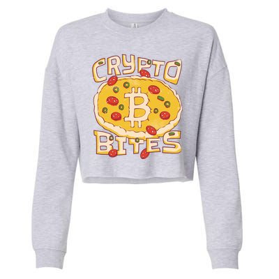 Crypto Bites Bitcoin Pizza Cropped Pullover Crew