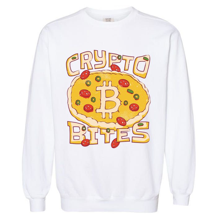 Crypto Bites Bitcoin Pizza Garment-Dyed Sweatshirt