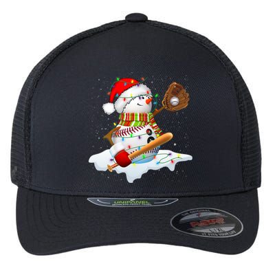 Christmas Baseball Bat Snowman Santa Snowflake Flexfit Unipanel Trucker Cap