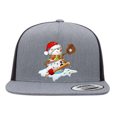 Christmas Baseball Bat Snowman Santa Snowflake Flat Bill Trucker Hat