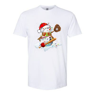 Christmas Baseball Bat Snowman Santa Snowflake Softstyle® CVC T-Shirt