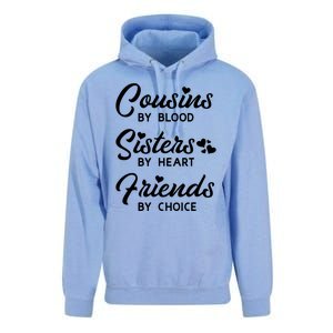 Cousins By Blood Sisters By Heart Friends By Choice Unisex Surf Hoodie