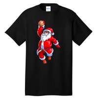 Christmas Basketball Black African American Santa Tall T-Shirt