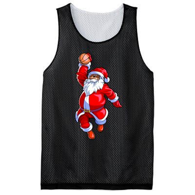 Christmas Basketball Black African American Santa Mesh Reversible Basketball Jersey Tank