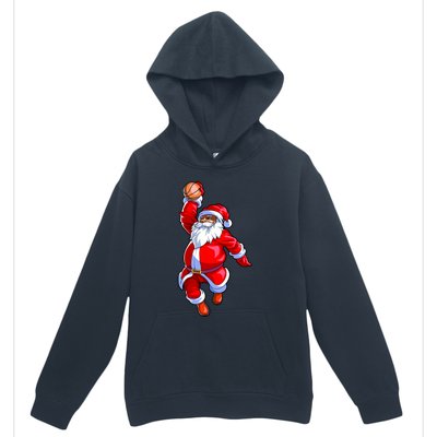 Christmas Basketball Black African American Santa Urban Pullover Hoodie