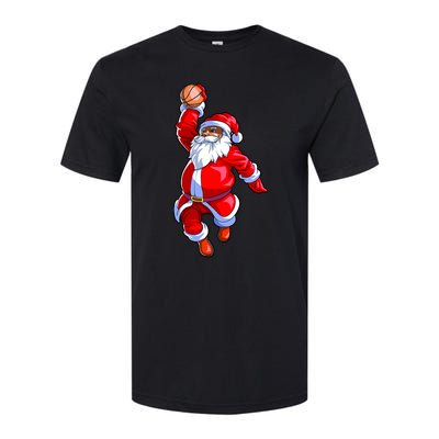 Christmas Basketball Black African American Santa Softstyle® CVC T-Shirt