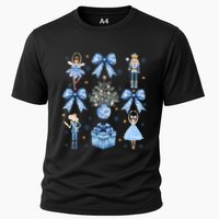 Coquette Blue Bow Nutcracker Xmas Merry Christmas Pajamas Performance Shirt