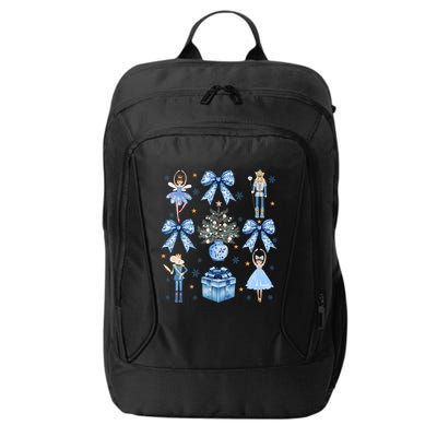 Coquette Blue Bow Nutcracker Xmas Merry Christmas Pajamas City Backpack