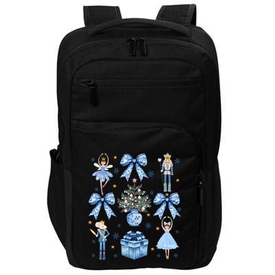 Coquette Blue Bow Nutcracker Xmas Merry Christmas Pajamas Impact Tech Backpack
