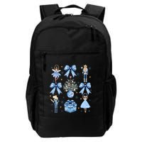 Coquette Blue Bow Nutcracker Xmas Merry Christmas Pajamas Backpack