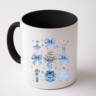 Coquette Blue Bow Nutcracker Xmas Merry Christmas Pajamas Mug