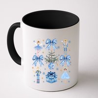 Coquette Blue Bow Nutcracker Xmas Merry Christmas Pajamas Mug