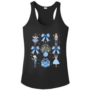 Coquette Blue Bow Nutcracker Xmas Merry Christmas Pajamas Ladies PosiCharge Competitor Racerback Tank