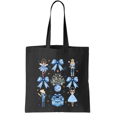 Coquette Blue Bow Nutcracker Xmas Merry Christmas Pajamas Bag