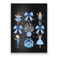 Coquette Blue Bow Nutcracker Xmas Merry Christmas Pajamas Poster