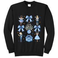 Coquette Blue Bow Nutcracker Xmas Merry Christmas Pajamas Tall Sweatshirt