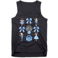 Coquette Blue Bow Nutcracker Xmas Merry Christmas Pajamas Tank Top