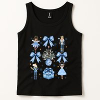 Coquette Blue Bow Nutcracker Xmas Merry Christmas Pajamas Tank Top