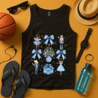 Coquette Blue Bow Nutcracker Xmas Merry Christmas Pajamas Tank Top