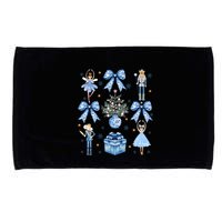 Coquette Blue Bow Nutcracker Xmas Merry Christmas Pajamas Microfiber Hand Towel