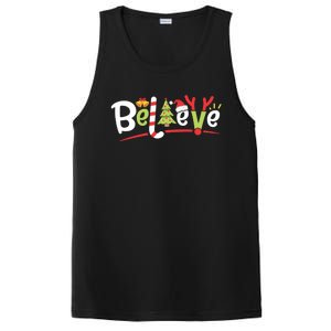 Christmas Believe Boys Girls Santa Hat Xmas Tree Antlers Gift PosiCharge Competitor Tank