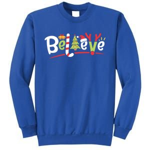 Christmas Believe Boys Girls Santa Hat Xmas Tree Antlers Gift Sweatshirt