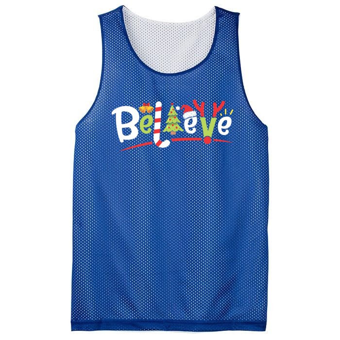 Christmas Believe Boys Girls Santa Hat Xmas Tree Antlers Gift Mesh Reversible Basketball Jersey Tank