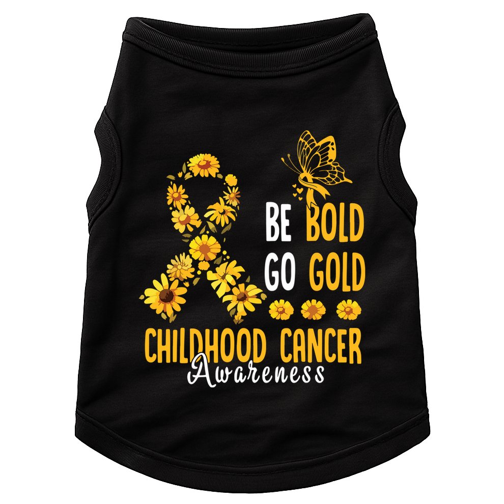 Childhood Be Bold Go Gold Childhood Cancer Awareness Flower Doggie Tank