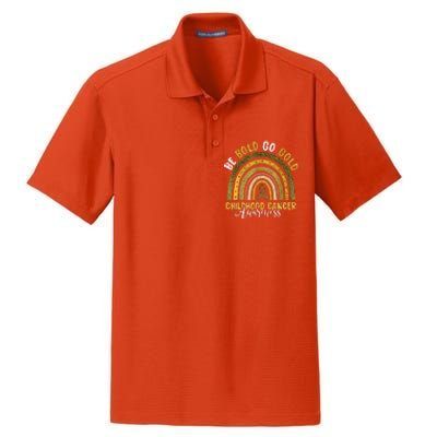 Childhood Be Bold Go Gold Childhood Cancer Awareness Rainbow Dry Zone Grid Polo