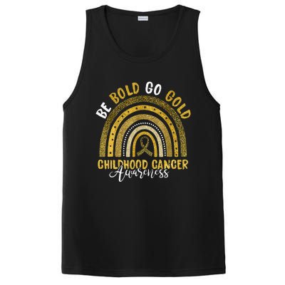 Childhood Be Bold Go Gold Childhood Cancer Awareness Rainbow PosiCharge Competitor Tank