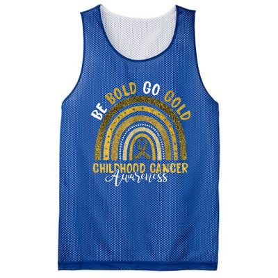 Childhood Be Bold Go Gold Childhood Cancer Awareness Rainbow Mesh Reversible Basketball Jersey Tank