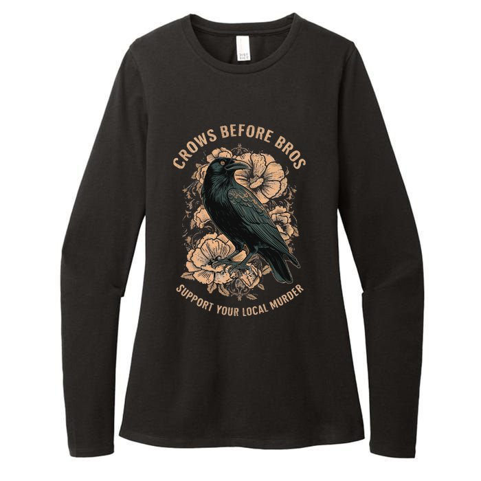 Crows Before Bros Womens CVC Long Sleeve Shirt