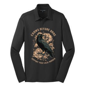 Crows Before Bros Silk Touch Performance Long Sleeve Polo