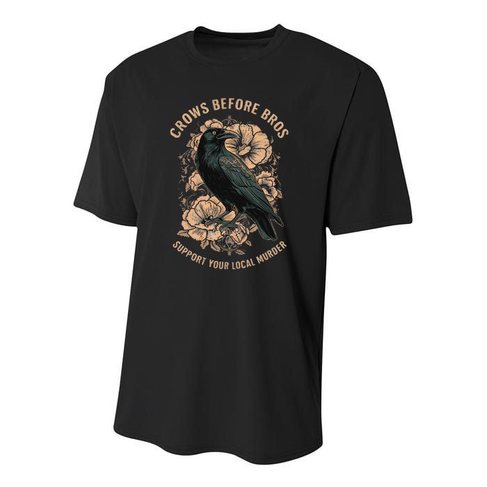 Crows Before Bros Youth Performance Sprint T-Shirt