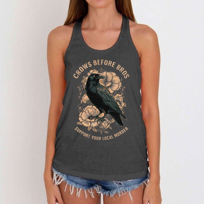 Crows Before Bros Women's Knotted Racerback Tank