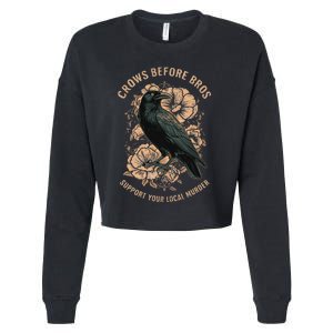 Crows Before Bros Cropped Pullover Crew