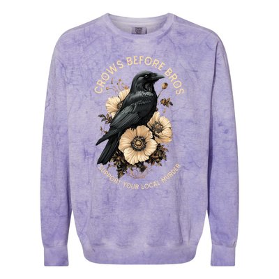 Crows Before Bros Support Your Local Murder Design Colorblast Crewneck Sweatshirt