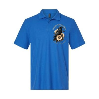 Crows Before Bros Support Your Local Murder Design Softstyle Adult Sport Polo