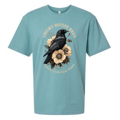 Crows Before Bros Support Your Local Murder Design Sueded Cloud Jersey T-Shirt