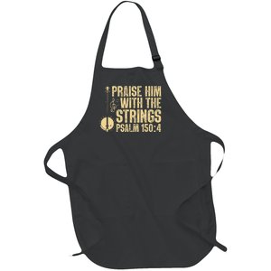 Cool Banjo Bluegrass Music Art For Men Women Worship Leader Full-Length Apron With Pockets