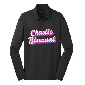 Chaotic Bisexual Bi LGBT Bisexual Pride Silk Touch Performance Long Sleeve Polo