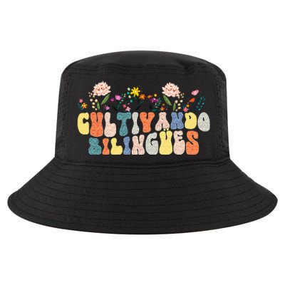 Cultivando Bilingues Best Spanish Teacher Dual Language Crew Cool Comfort Performance Bucket Hat